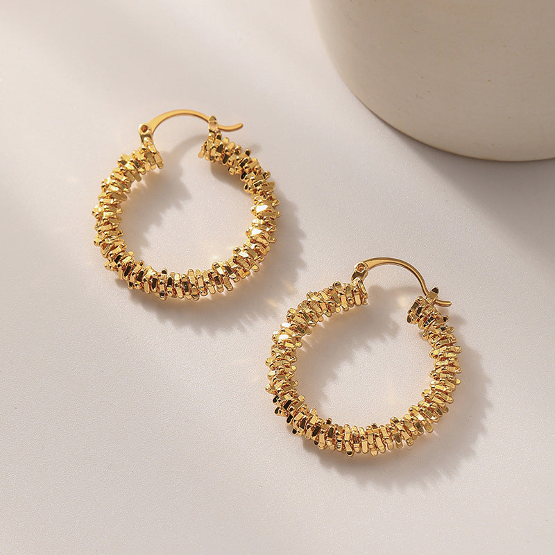 Exaggerated Irregular Asymmetric Big Circle C Shaped Earrings Ear Ring High Sense Design Earrings Women One Size Gold