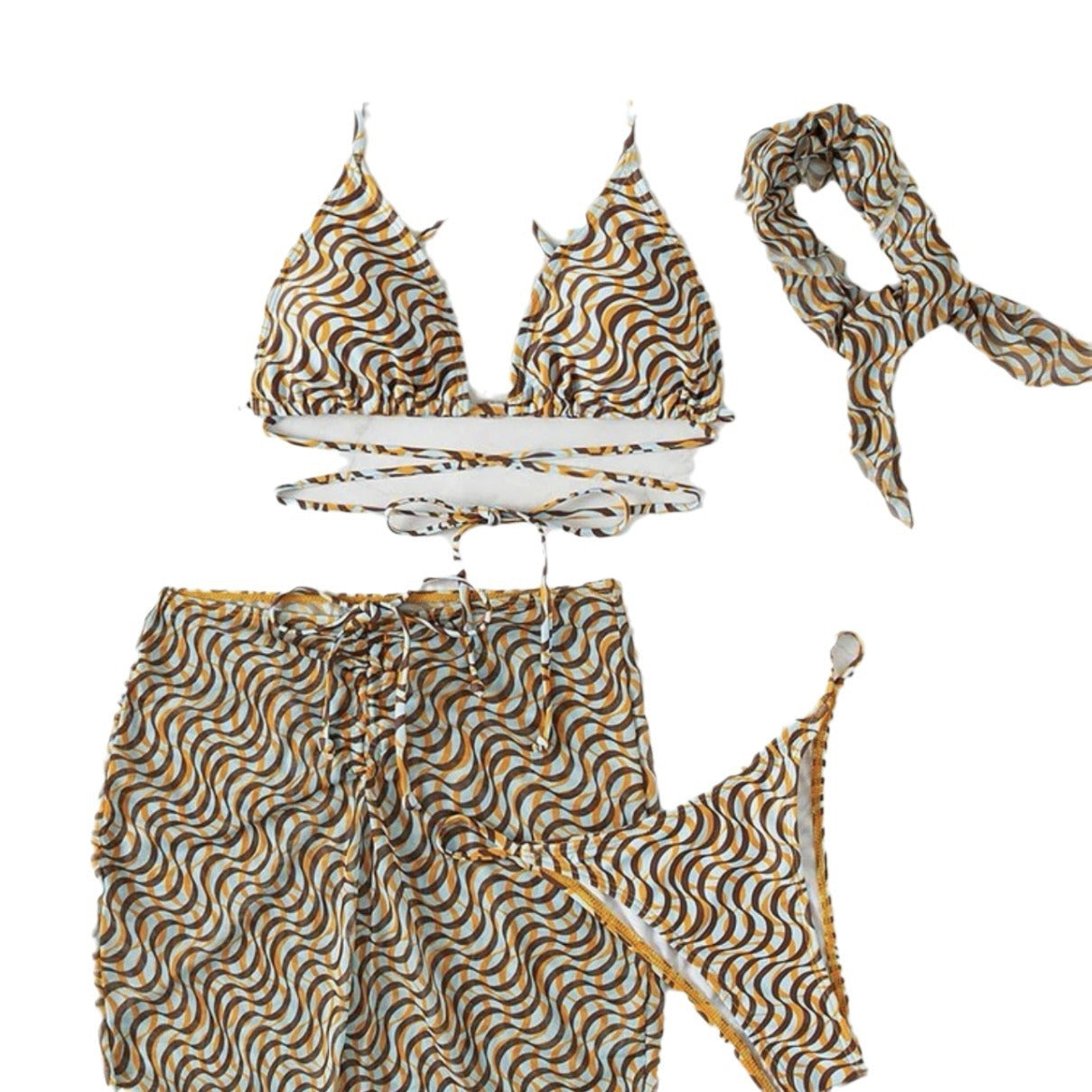 Three Piece Set Swimsuit Bikini Strap