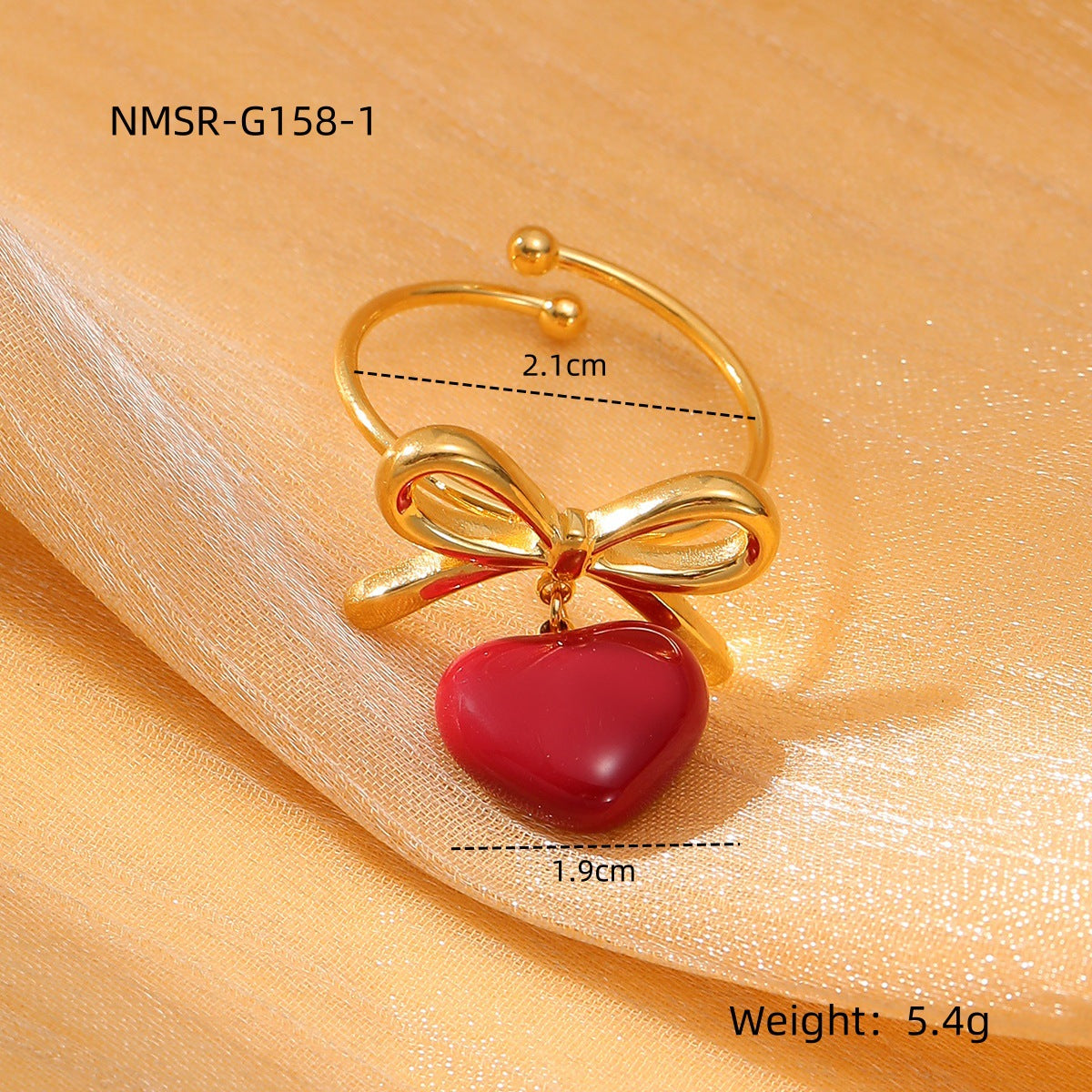 Love Titanium Steel Ring Women Affordable Luxury All Match Stainless Steel Ring One Size NMSR-G158-1 Red