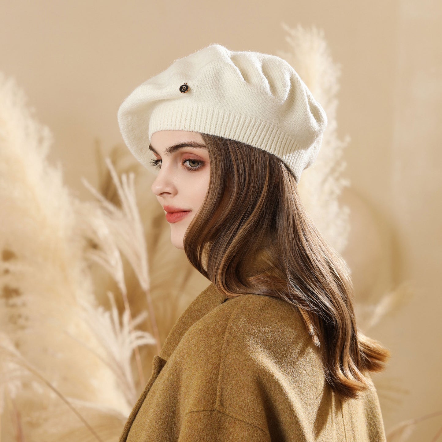 Autumn Winter Knitted Beret Korean Artistic Retro Big Head Circumference Show Face Small Painter Cloud Hat