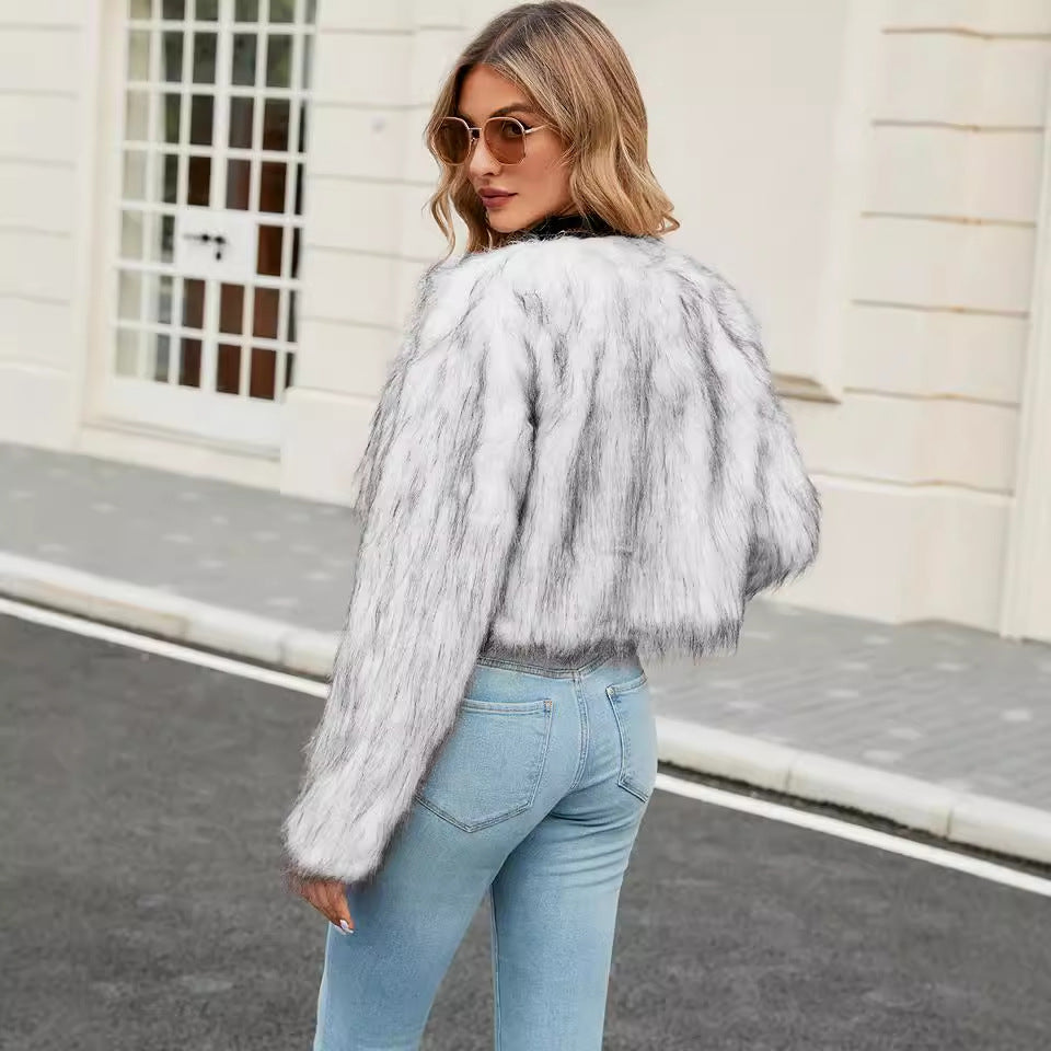 Casual Women Faux Fur Top Women Fur Short Coat