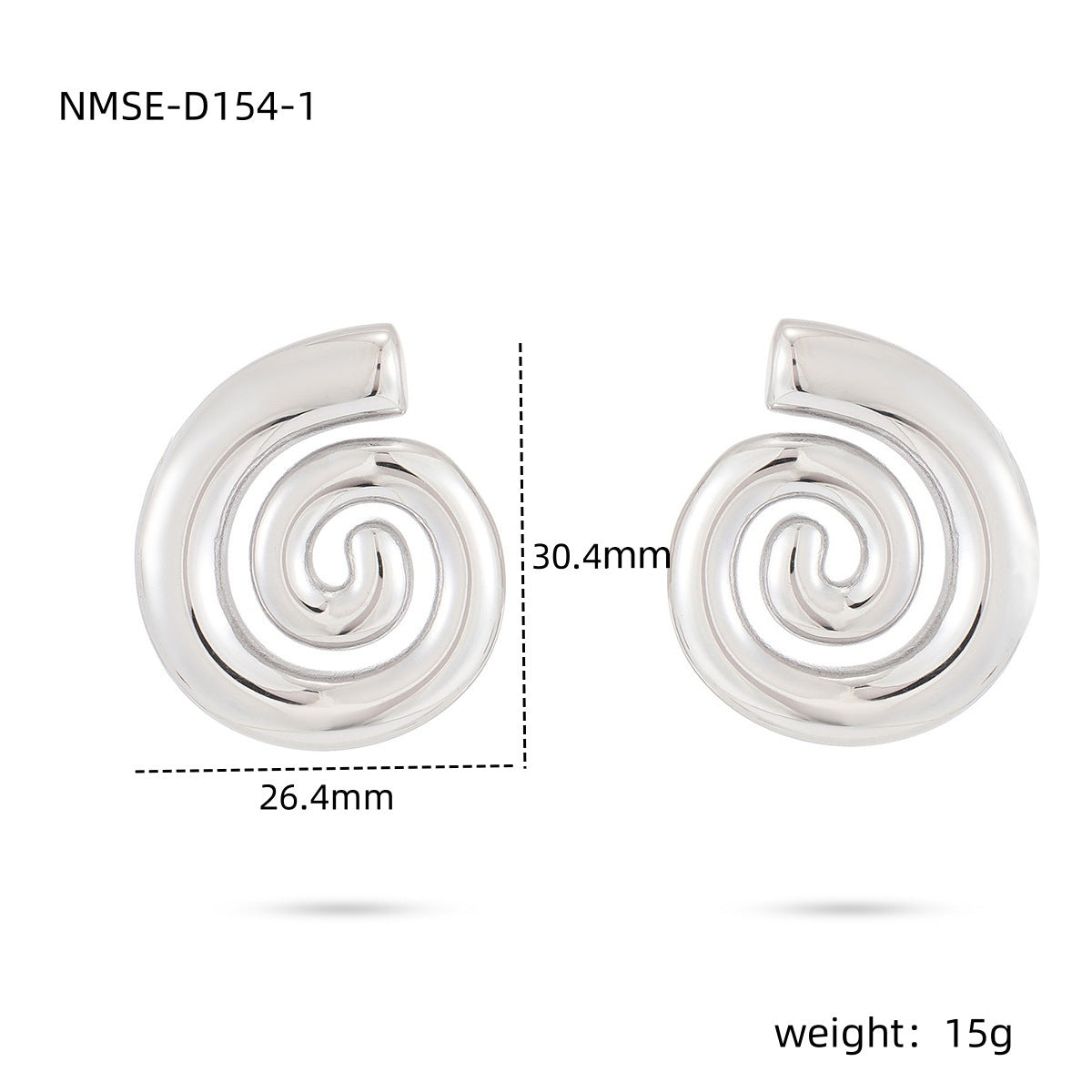 Spiral Titanium Steel Earrings Women Creative Personality Gold Stainless Steel Studs Earrings One Size Steel Color