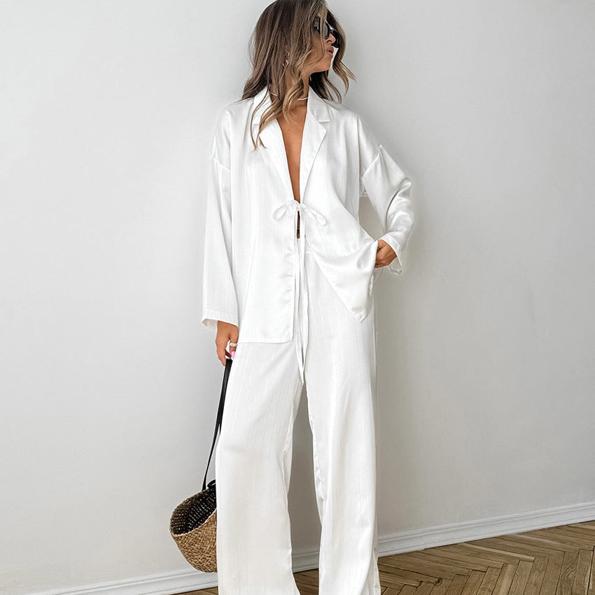 Long Sleeved Trousers Loose Comfortable Homewear Women Casual Pajamas Can Be Worn outside