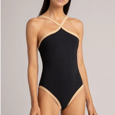 Slim Fit Sexy Siamese Triangle Swimwear Women Solid Color Halter Swimsuit