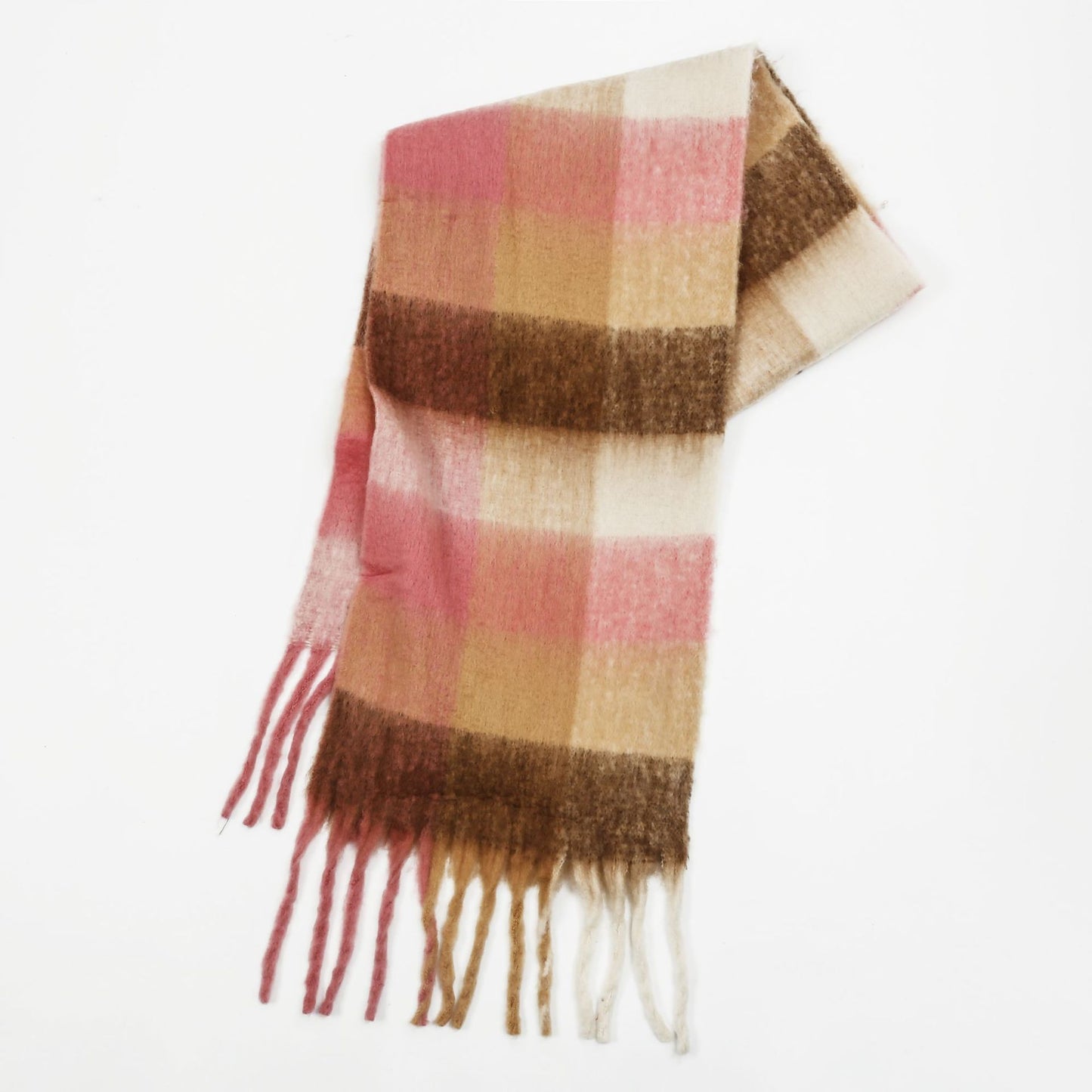 Plaid Scarf Women Mohair Korean Tassel Couple Thickened Shawl One Size No. 42