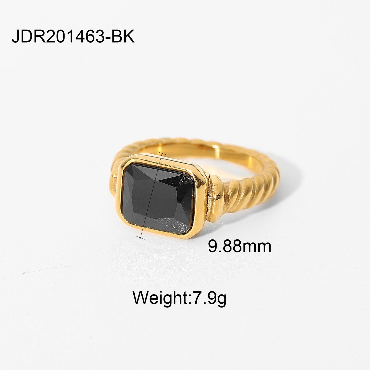 Stainless Steel Diamond Ring 18K Gold Plated Internet Celebrity Ring Couple Ring Ring Ornament Women Rings JDR201463-BK