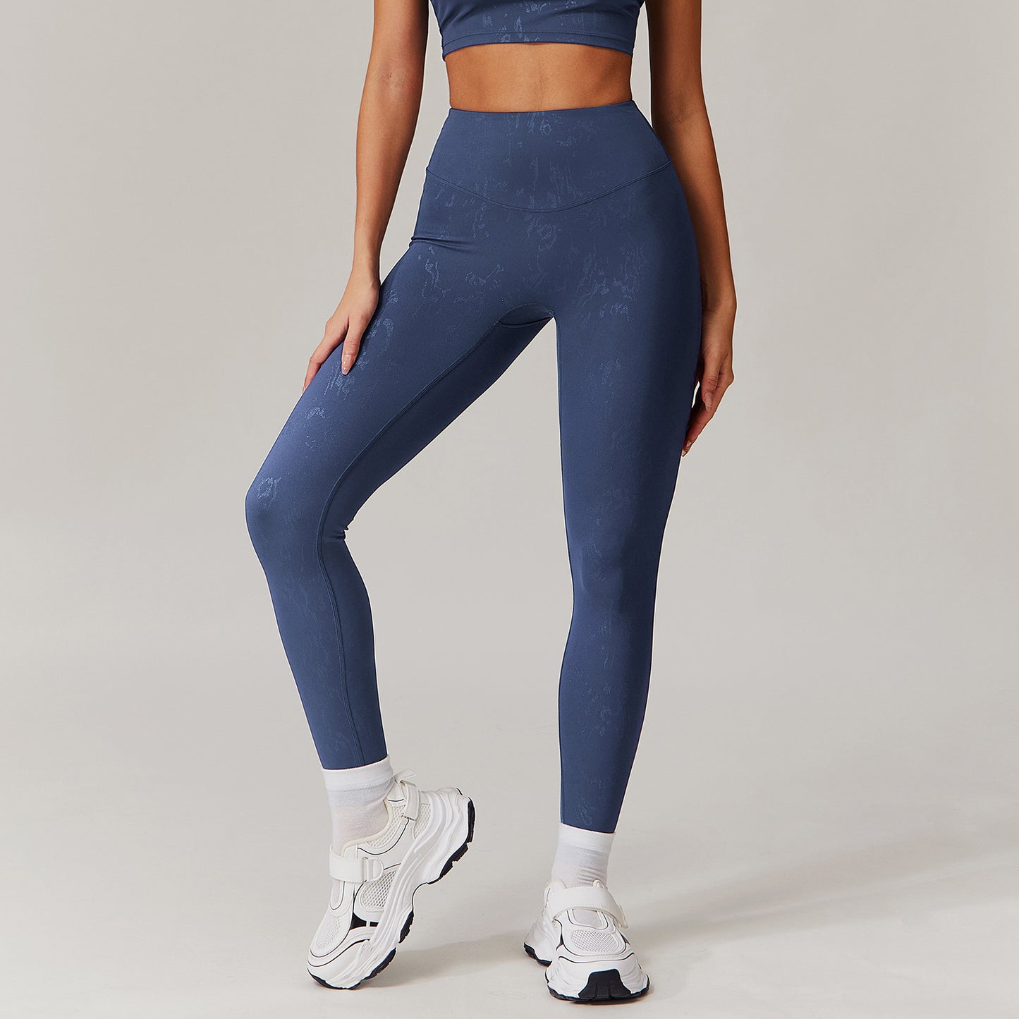 High Waist Hip Lift Casual Yoga Pants Women Running Quick Drying Fitness Trousers Outer Wear Slimming Sports Trousers Dark Blue