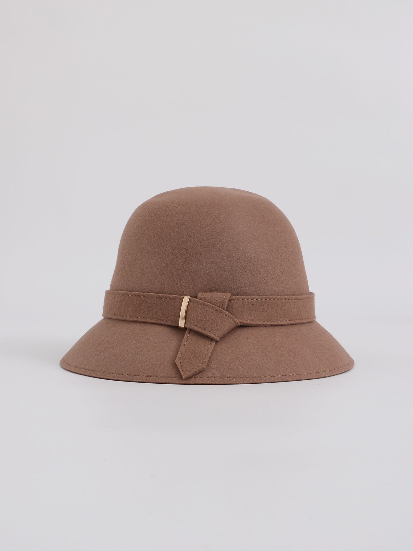 Camel Woolen Bucket Hat Women Fall Winter Hepburn Elegant Top Hat Japanese Classic Bucket Hat 可调节 camel