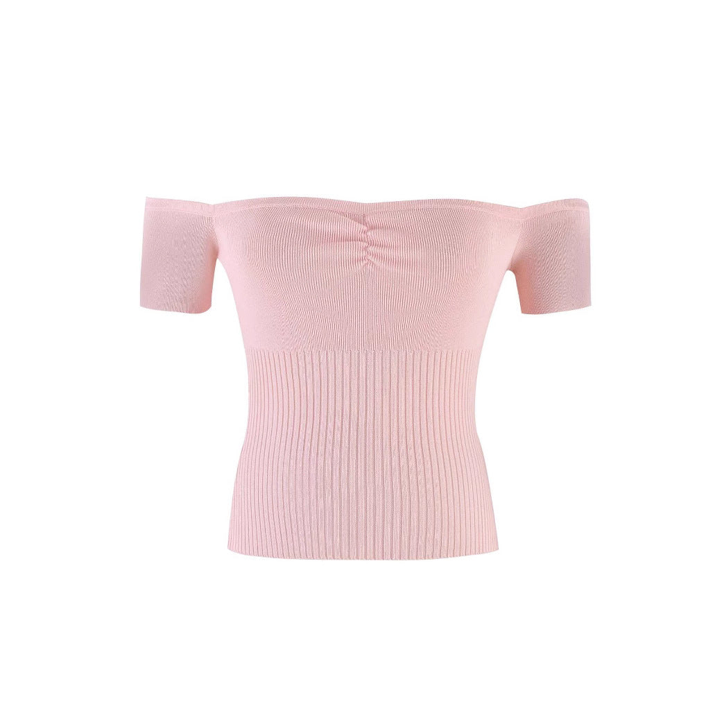 Spring Women Wear Top Sexy Slim off Shoulder Sweater for Women