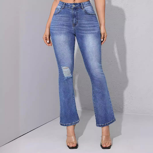 Light Colored Skinny Jeans for Women Summer Slimming Denim Capital Cropped Small Straight Flare Pants Spring Summer