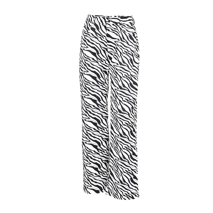 Autumn Winter Zebra Print Straight Leg Pants Trousers Sexy Slimming Casual Women Pants