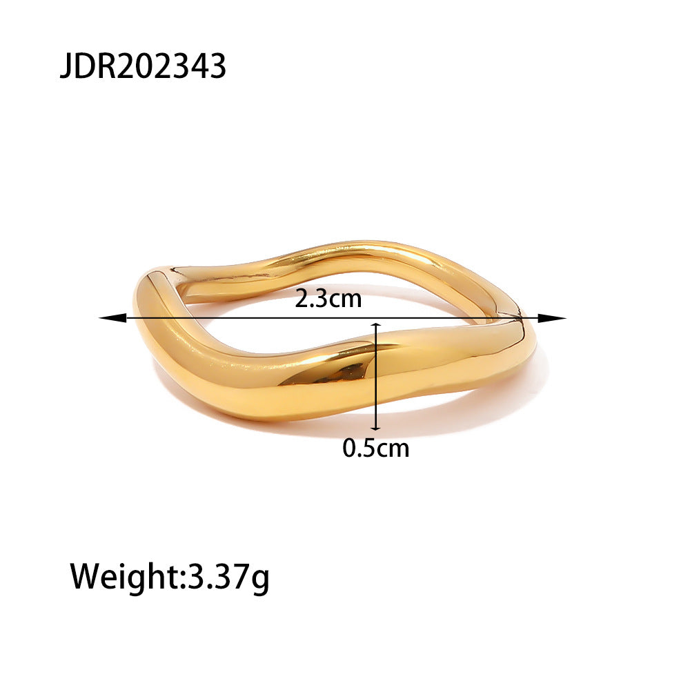 Stainless Steel Diamond Ring 18K Gold Plated Internet Celebrity Ring Couple Ring Ring Ornament Women Rings Jdr202343