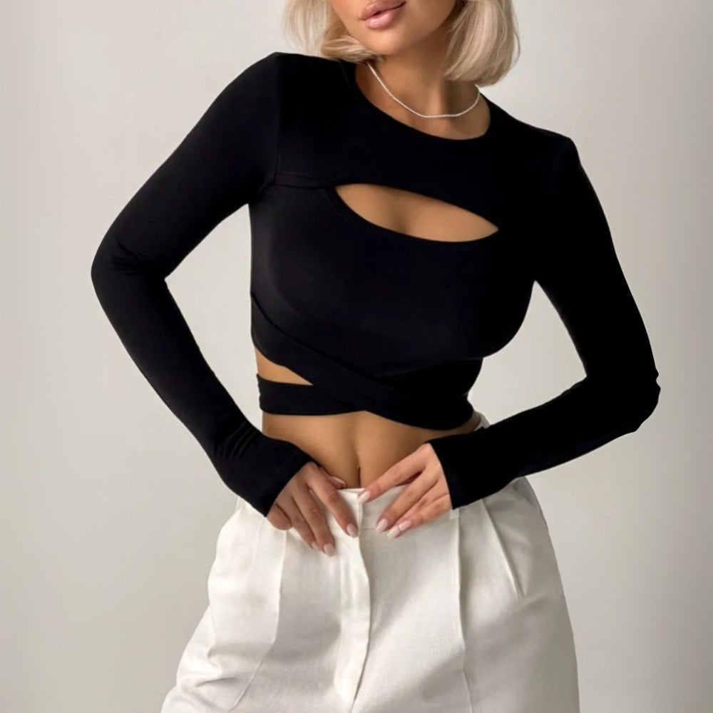 Women Clothing Trendy Faux Two Piece T shirts Spring Summer Slim Fit Crop Top Short Top