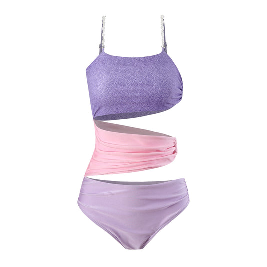 One Piece Swimsuit Color Matching Vacation Sexy Swimsuit