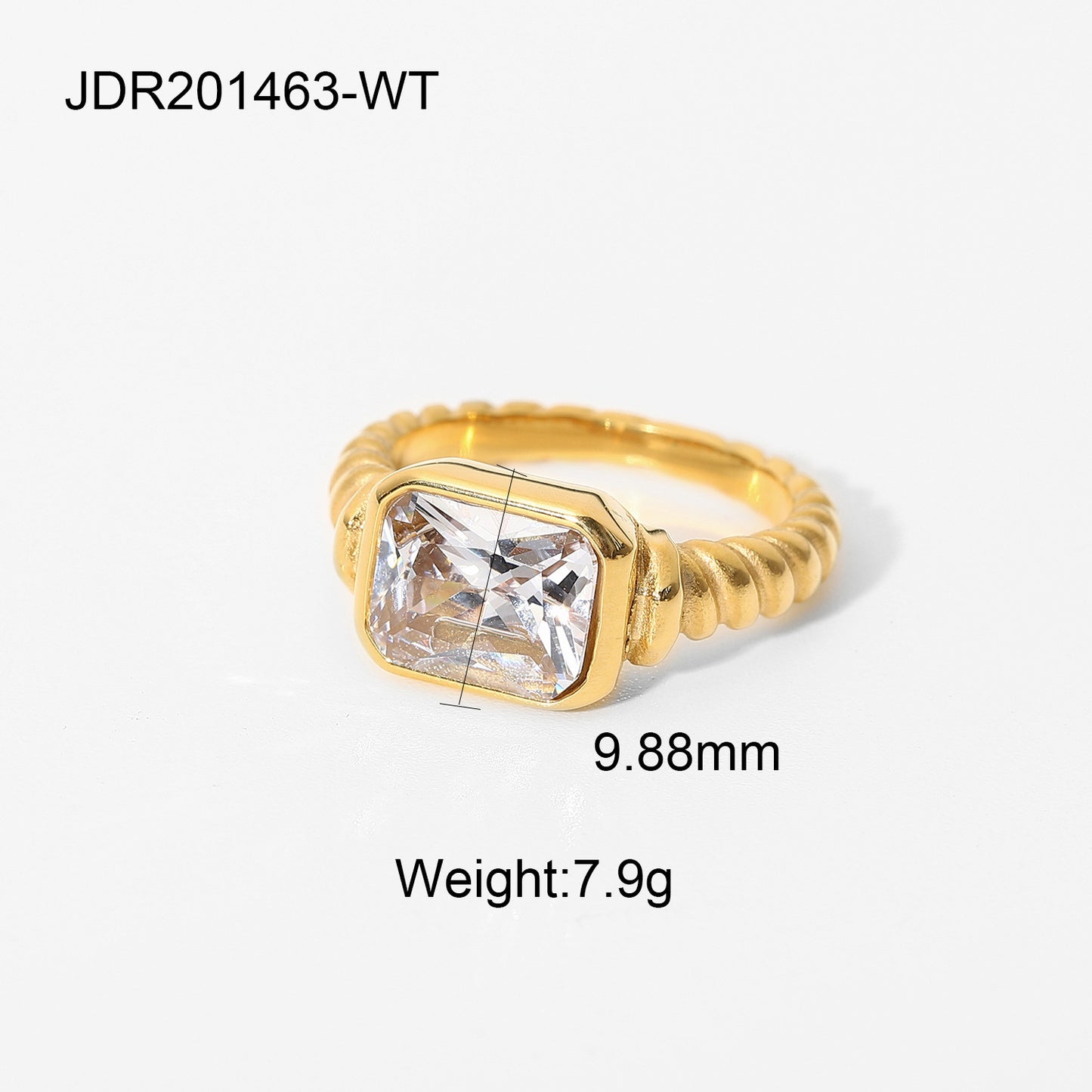 Stainless Steel Diamond Ring 18K Gold Plated Internet Celebrity Ring Couple Ring Ring Ornament Women Rings JDR201463-WT