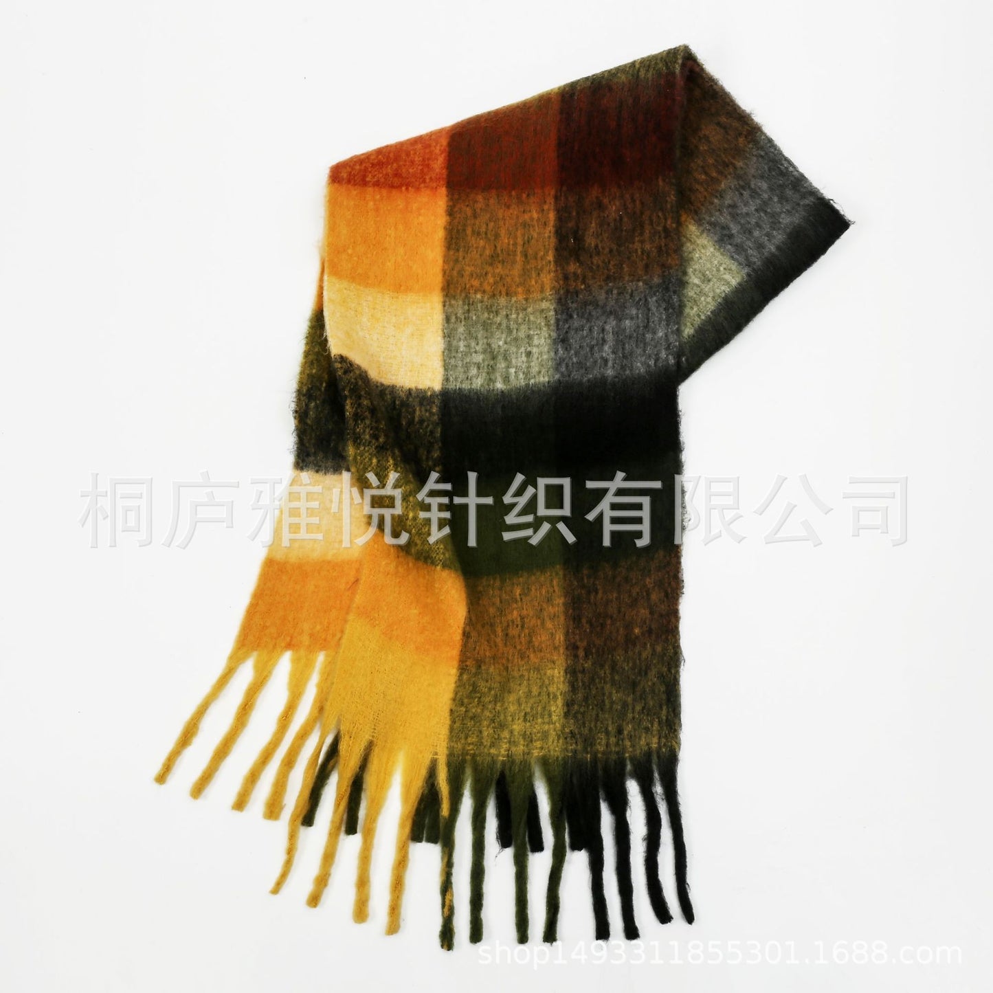 High Grade Color Plaid Scarf Women Winter Warm Scarf Mohair Thickened Scarf Shawl One Size Multi26