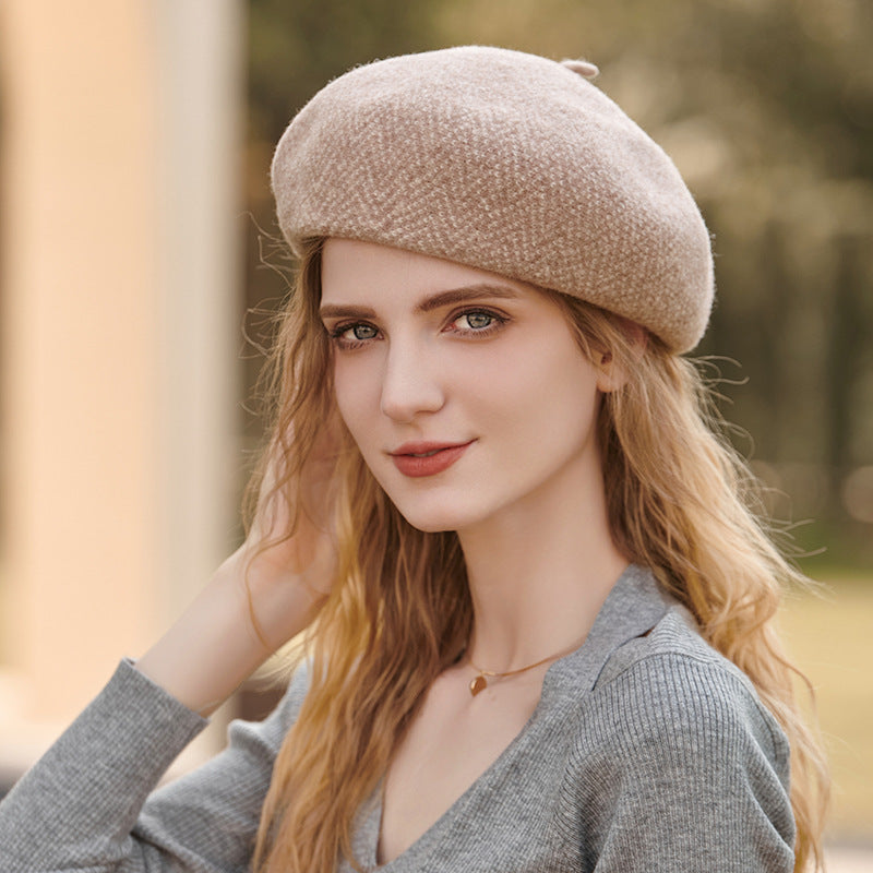 Beret Women Autumn Winter Wool Painter Cap Japanese British Retro Newsboy Hat Pumpkin Hat