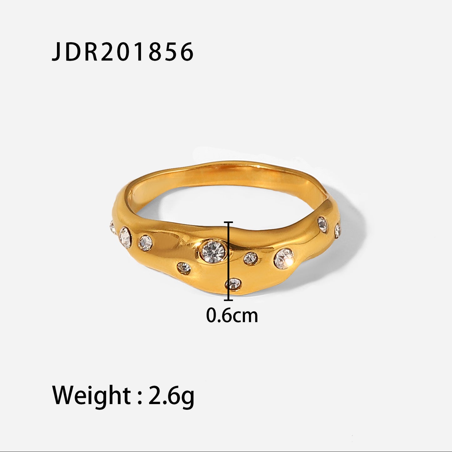 Stainless Steel Diamond Ring 18K Gold Plated Internet Celebrity Ring Couple Ring Ring Ornament Women Rings 7号 Jdr201856