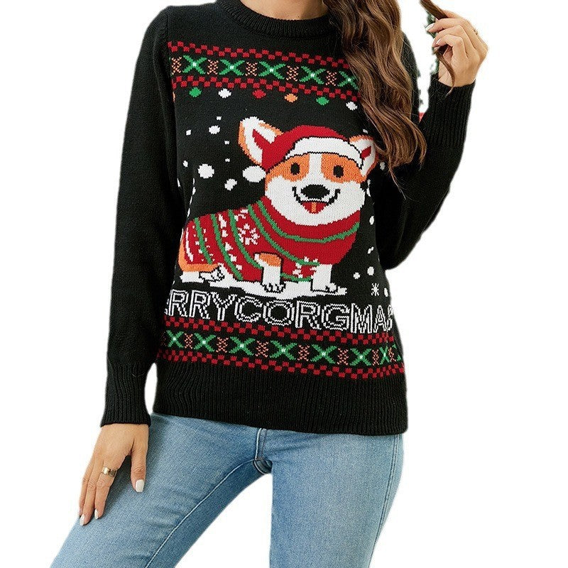 Knitted Bottoming Shirt Autumn Winter Christmas Festival Arrival Pullover Pet Brocade Sweater Women Clothing Red plus Light