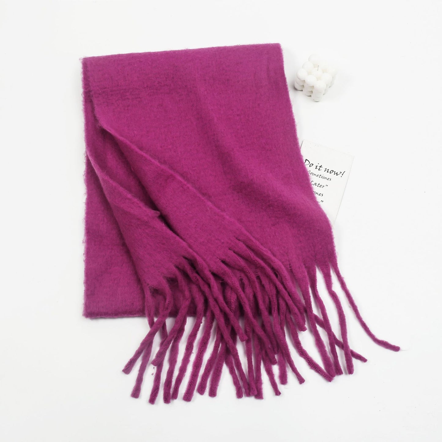 Mohair Solid Color All Matching Scarf Thickened Couple Bib Shawl One Size Plum purple