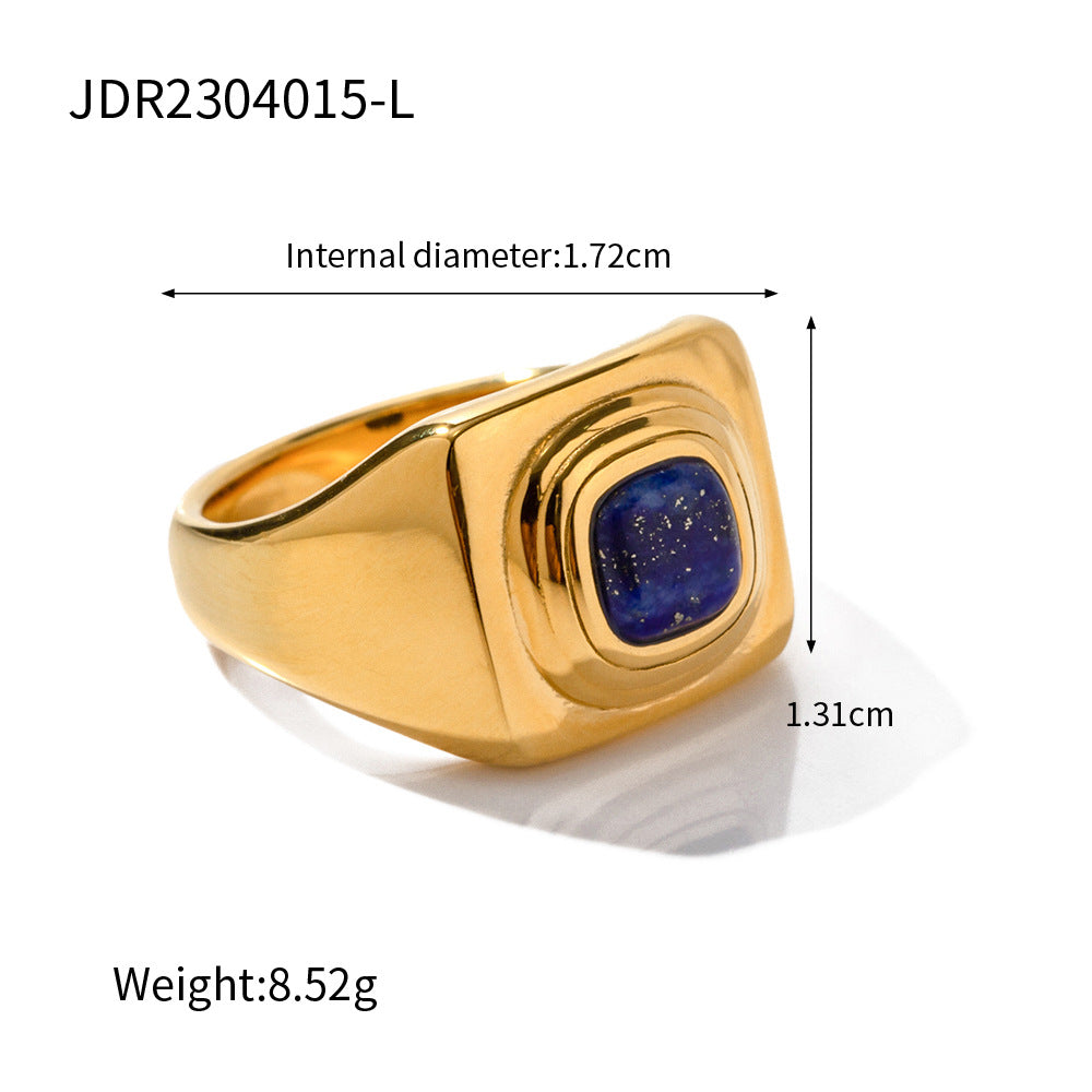 Stainless Steel Diamond Ring 18K Gold Plated Internet Celebrity Ring Couple Ring Ring Ornament Women Rings 6号 JDR2304015-L