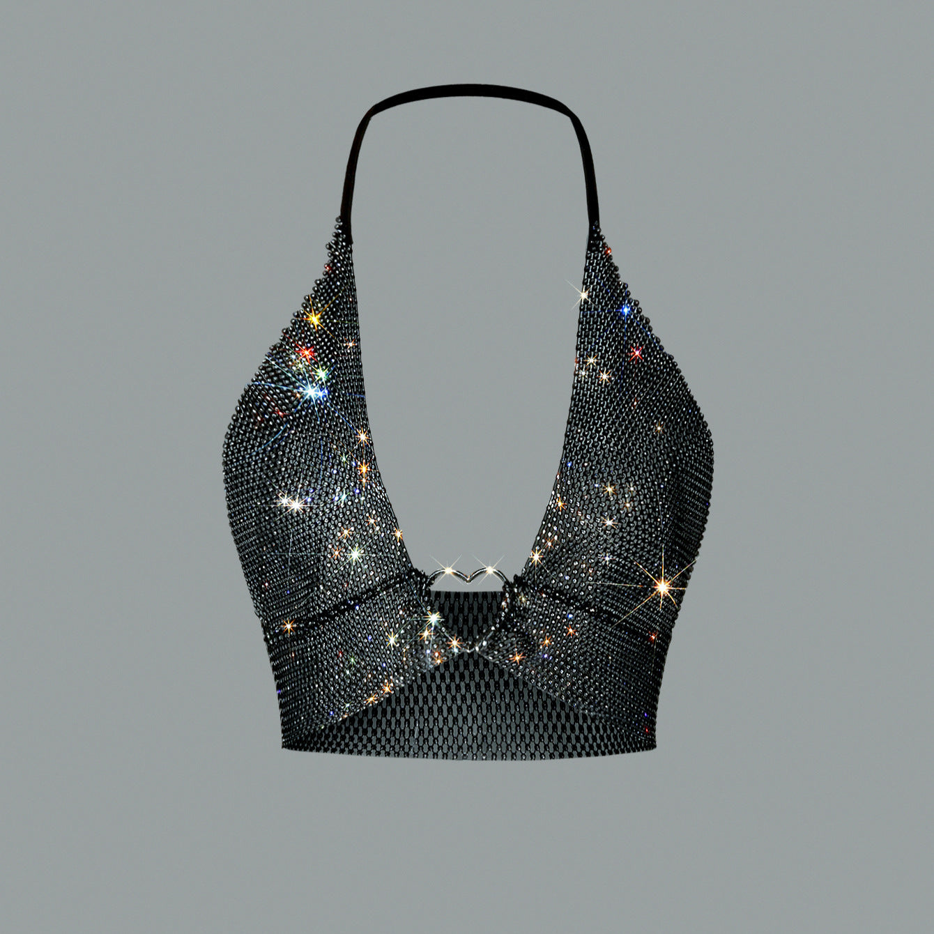 Sexy Vest Bandeau Sling Fishnet Rhinestone Top Party Electronic Music Festival Sexy Sling