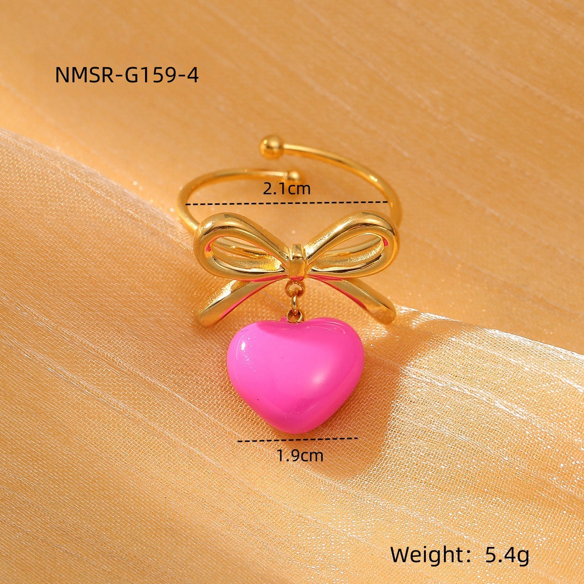 Love Titanium Steel Ring Women Affordable Luxury All Match Stainless Steel Ring One Size NMSR-G159-4 Pink