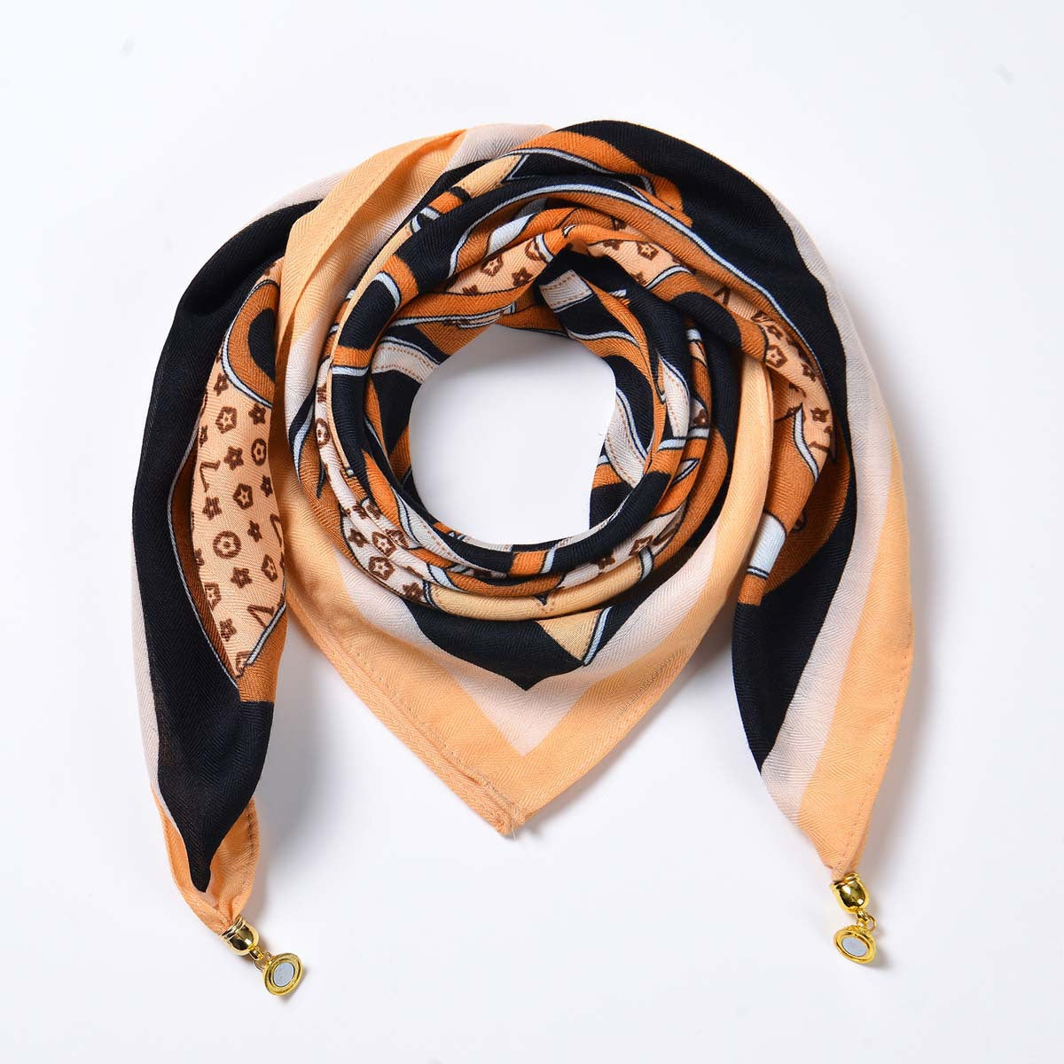 Magnetic Buckle Multi Functional Triangle Neck Scarf Women Velvet All Match Decorative Scarf One Size Multi8