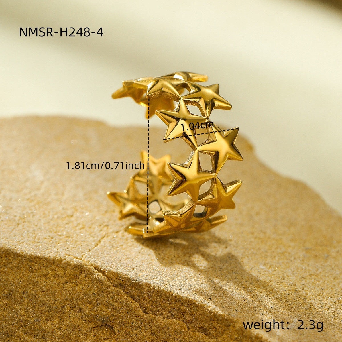 Geometric Abstract Irregular Asymmetric Titanium Steel Ring High Grade Open Stainless Steel Ring One Size NMSR-H248-4