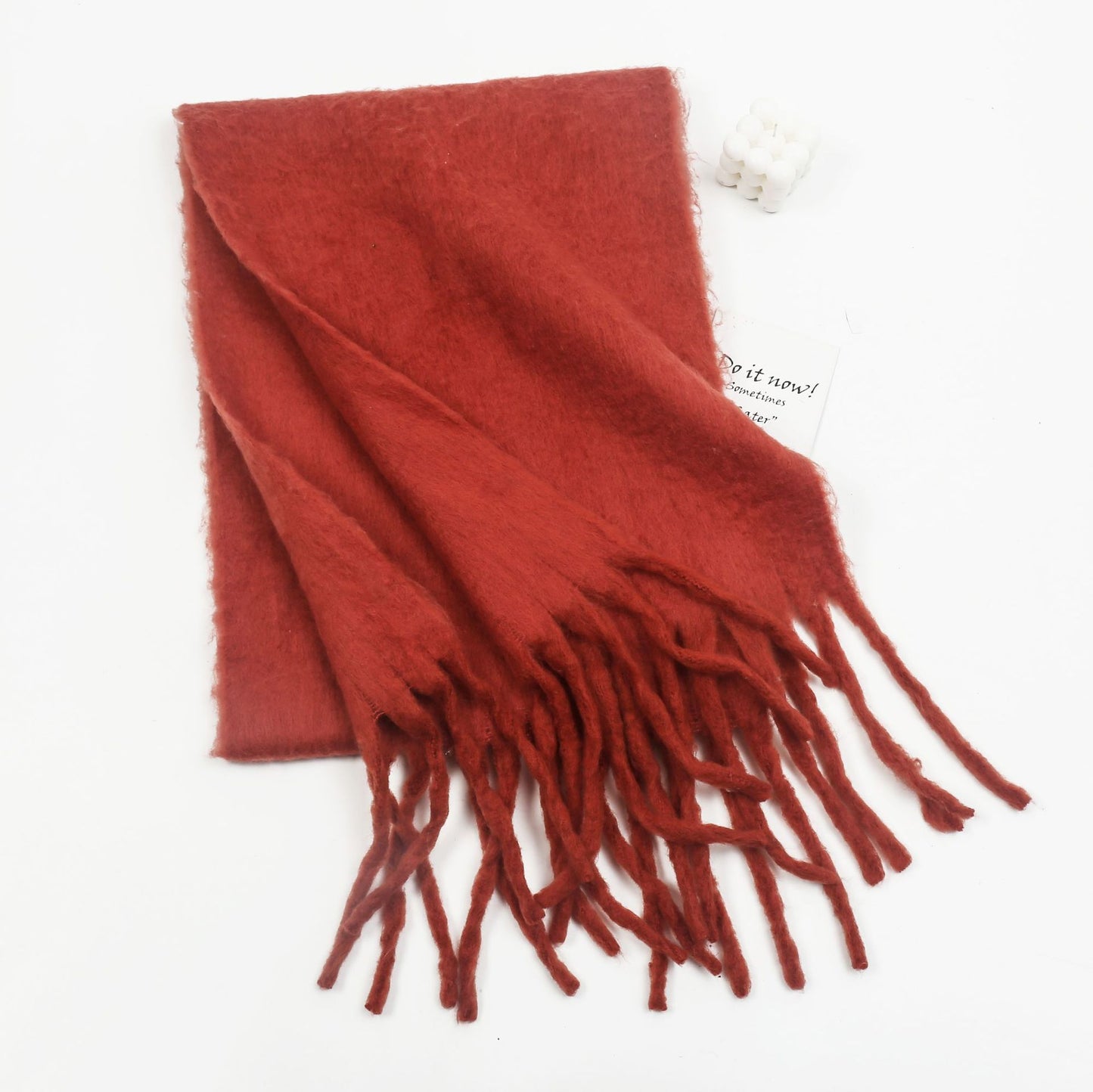 Mohair Solid Color All Matching Scarf Thickened Couple Bib Shawl One Size Burgundy