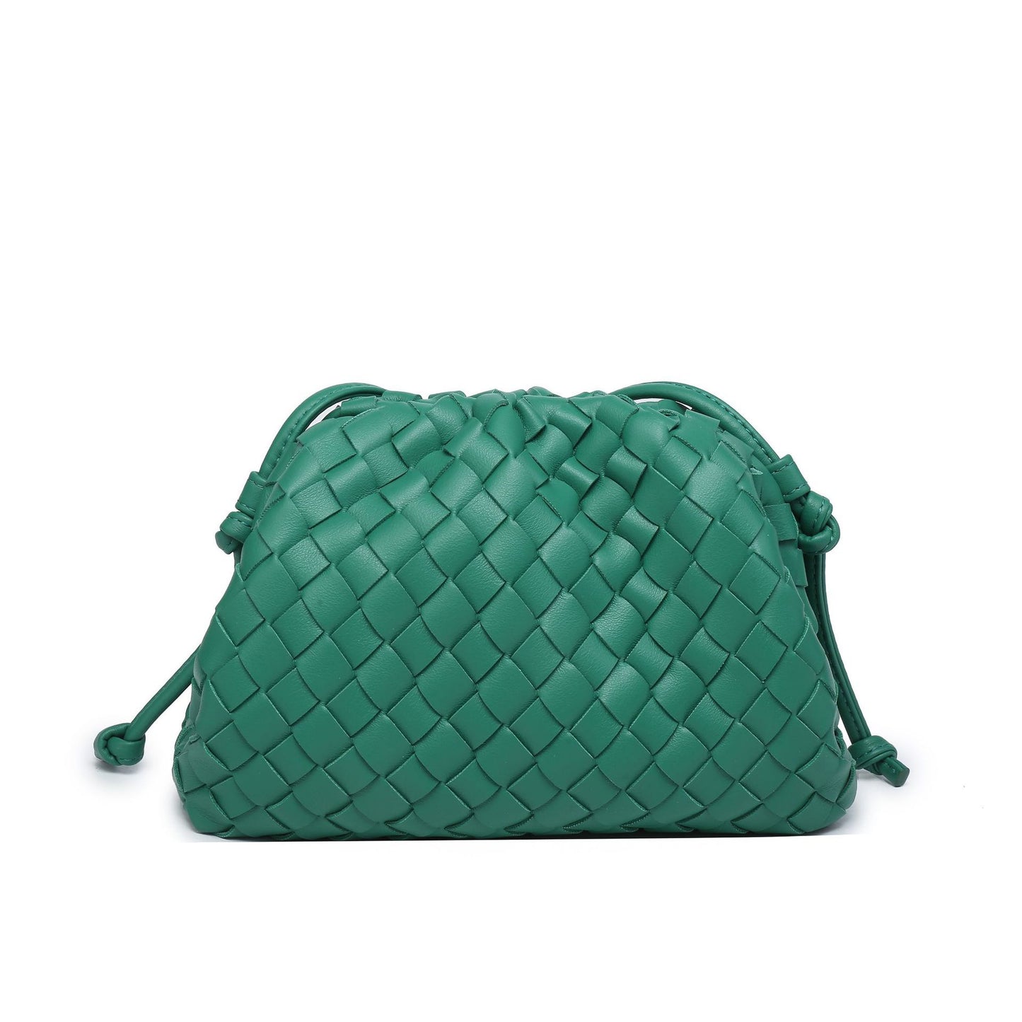 Large Quantity Woven Cloud Bag One Shoulder Clip Bag Special Interest Design Bag One Size Racing Green