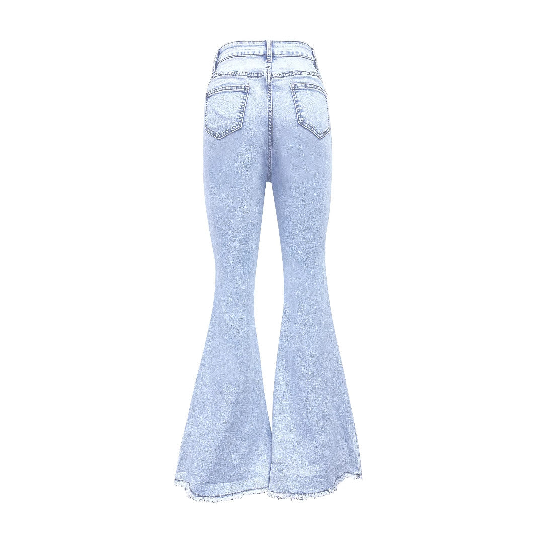 Women All Matching Stretch Micro Nail Pearl Jeans