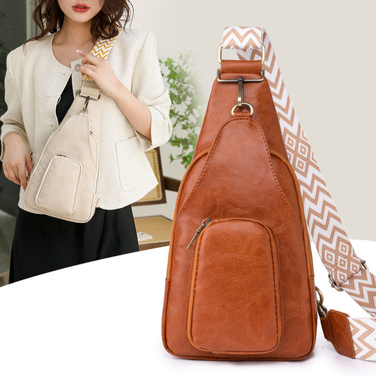 Soft Leather Chest Bag Retro Women Bag Crossbody Bag