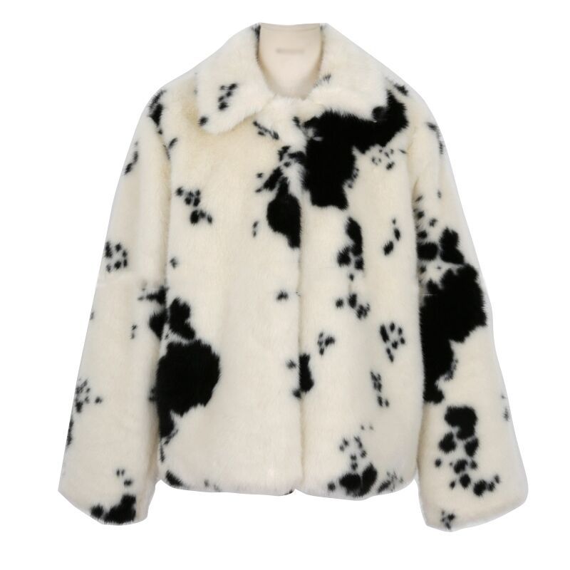 Women Clothing Marten Overcoats Internet Celebrity Mink Cow White Fur Coat Casual Jacket Young Multi