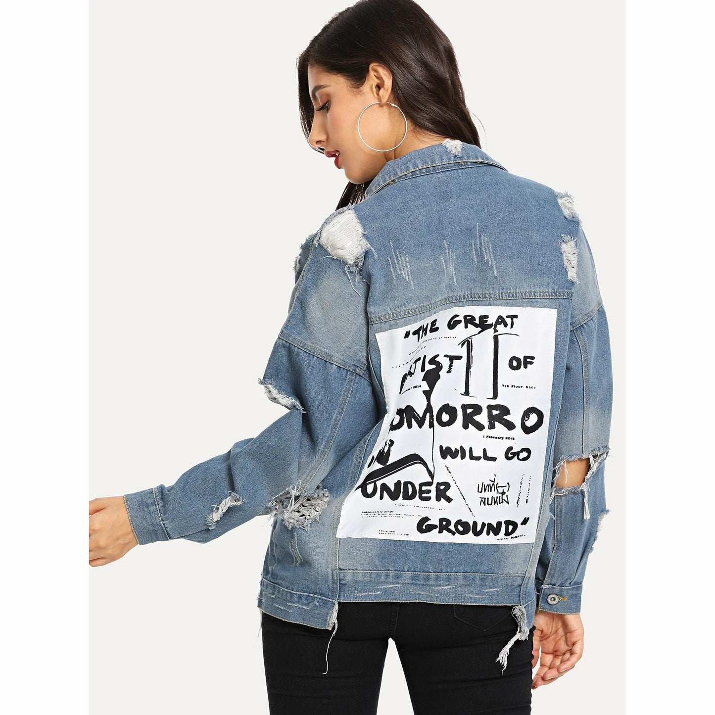 Casual Ripped Denim Jacket Do the Old Cowboy Coat