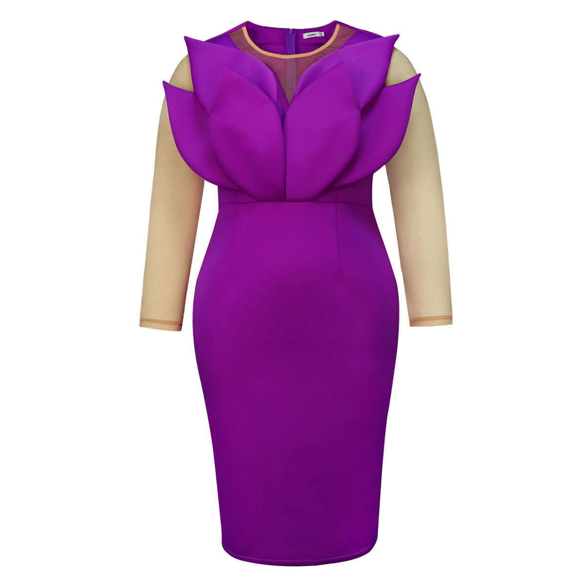 Women Summer Solid Cocktail Party Hip Party Dress Purple