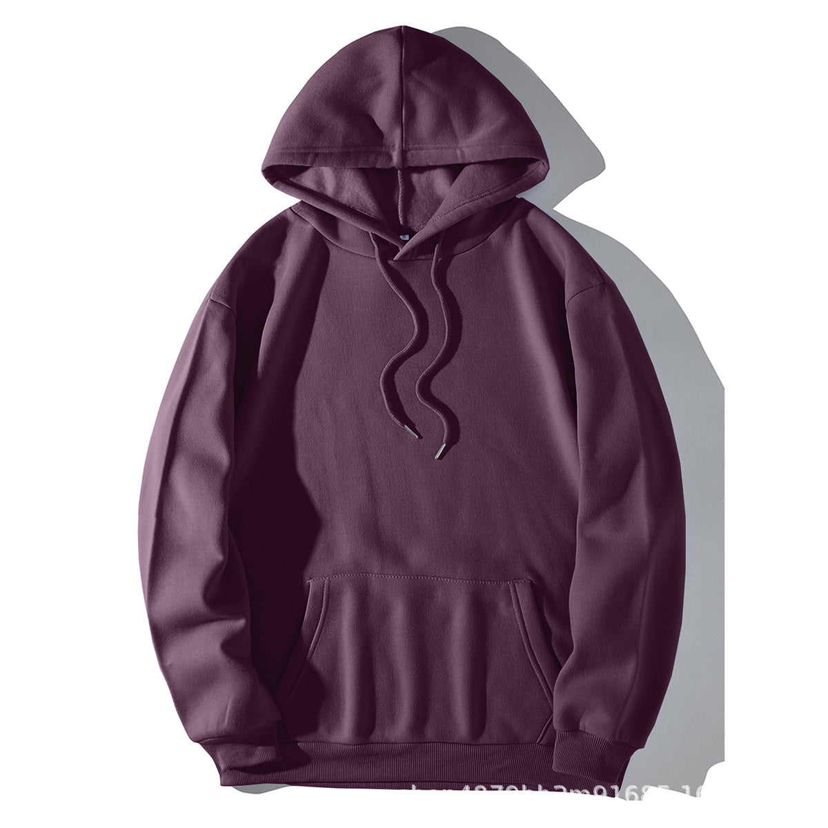 Fall plus Sized Fleece lined Hooded Sweater Hoodie Pullover Top Baggy Coat Purple