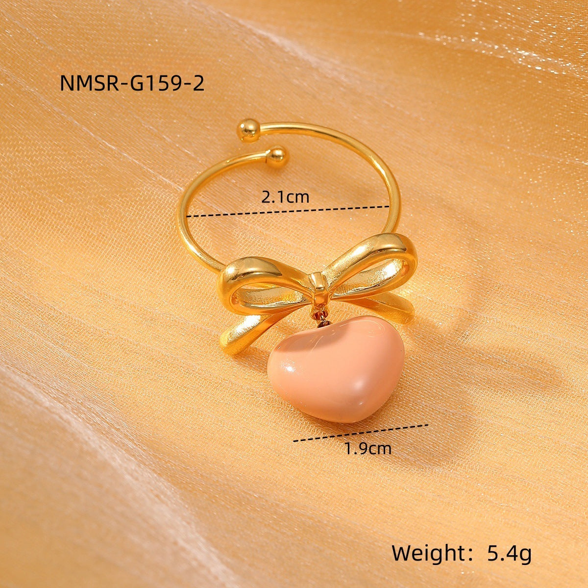 Love Titanium Steel Ring Women Affordable Luxury All Match Stainless Steel Ring One Size NMSR-G159-2 Flesh Pink