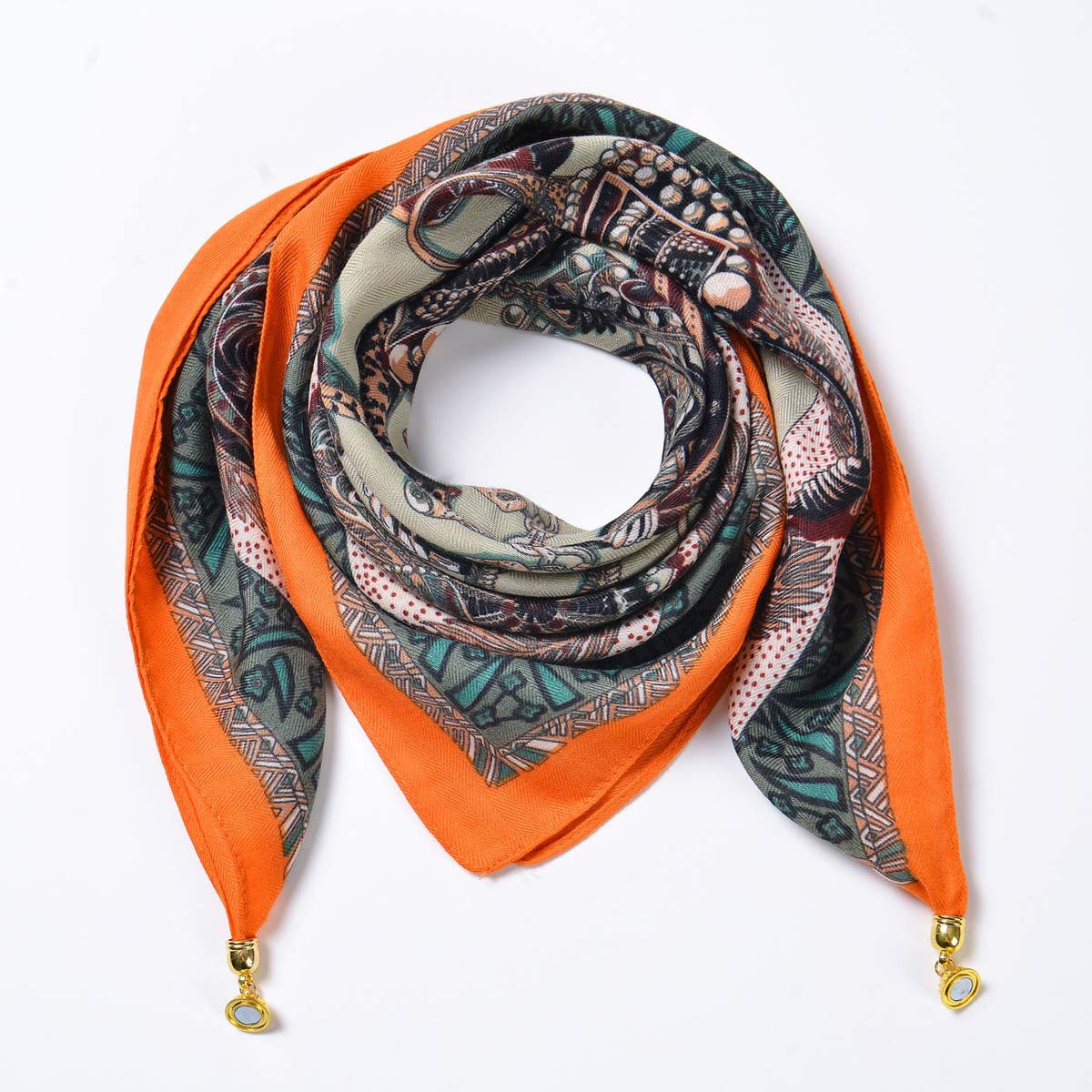 Magnetic Buckle Multi Functional Triangle Neck Scarf Women Velvet All Match Decorative Scarf