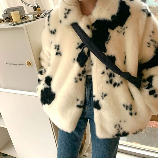 Women Clothing Marten Overcoats Internet Celebrity Mink Cow White Fur Coat Casual Jacket Young