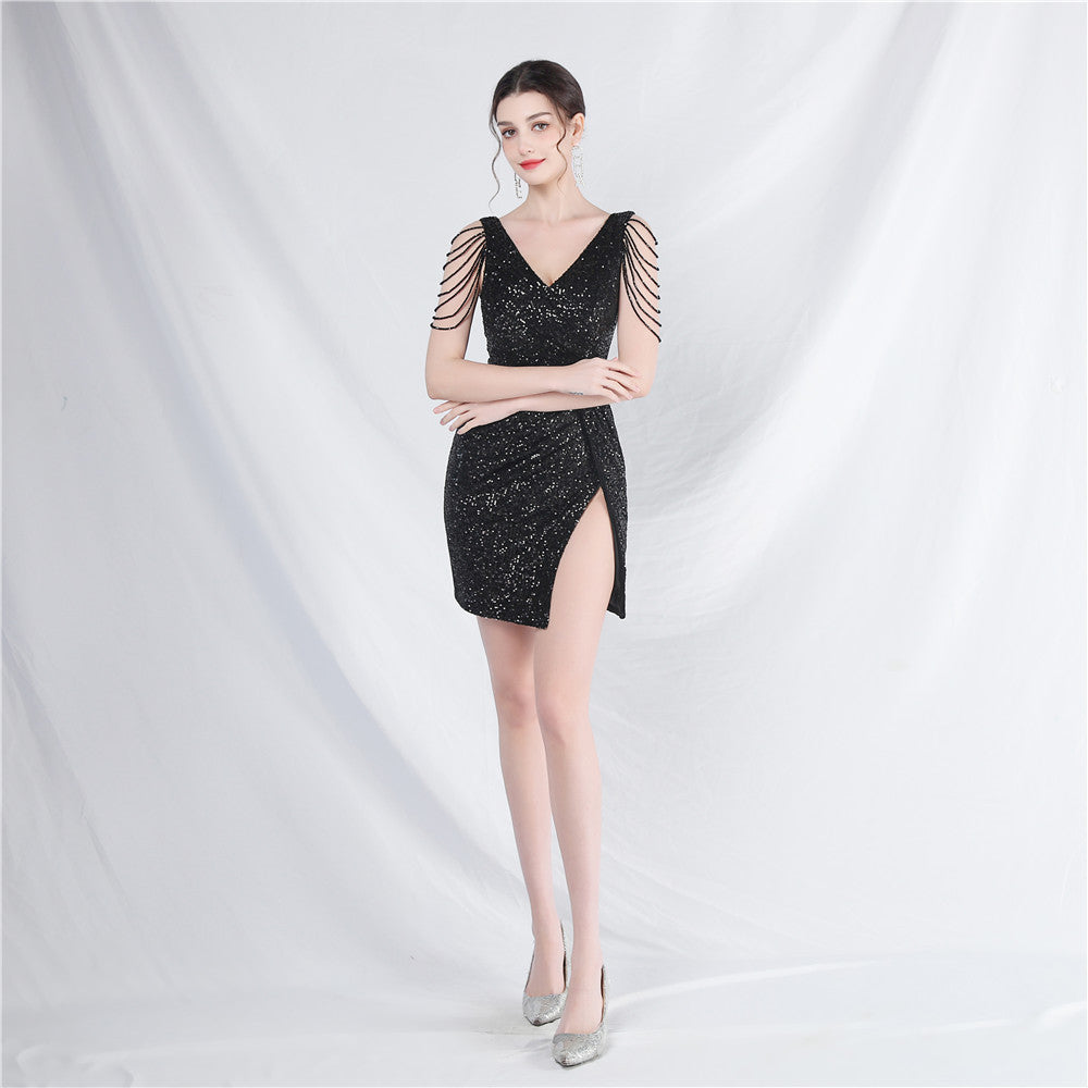 Elegant Daily Short Short Dress Black