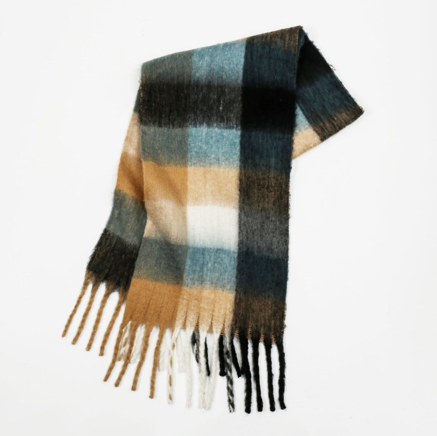 Plaid Scarf Women Mohair Korean Tassel Couple Thickened Shawl One Size No. 40