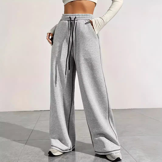 Autumn Winter Mop Pants Women Wide Leg Drooping High Waist Loose Casual Sports Pants Sweatpants