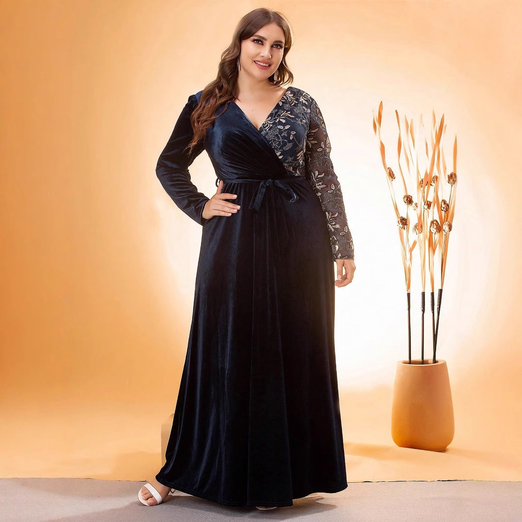 Plus Size V neck Evening Dress Cocktail Ball Host Formal Dress