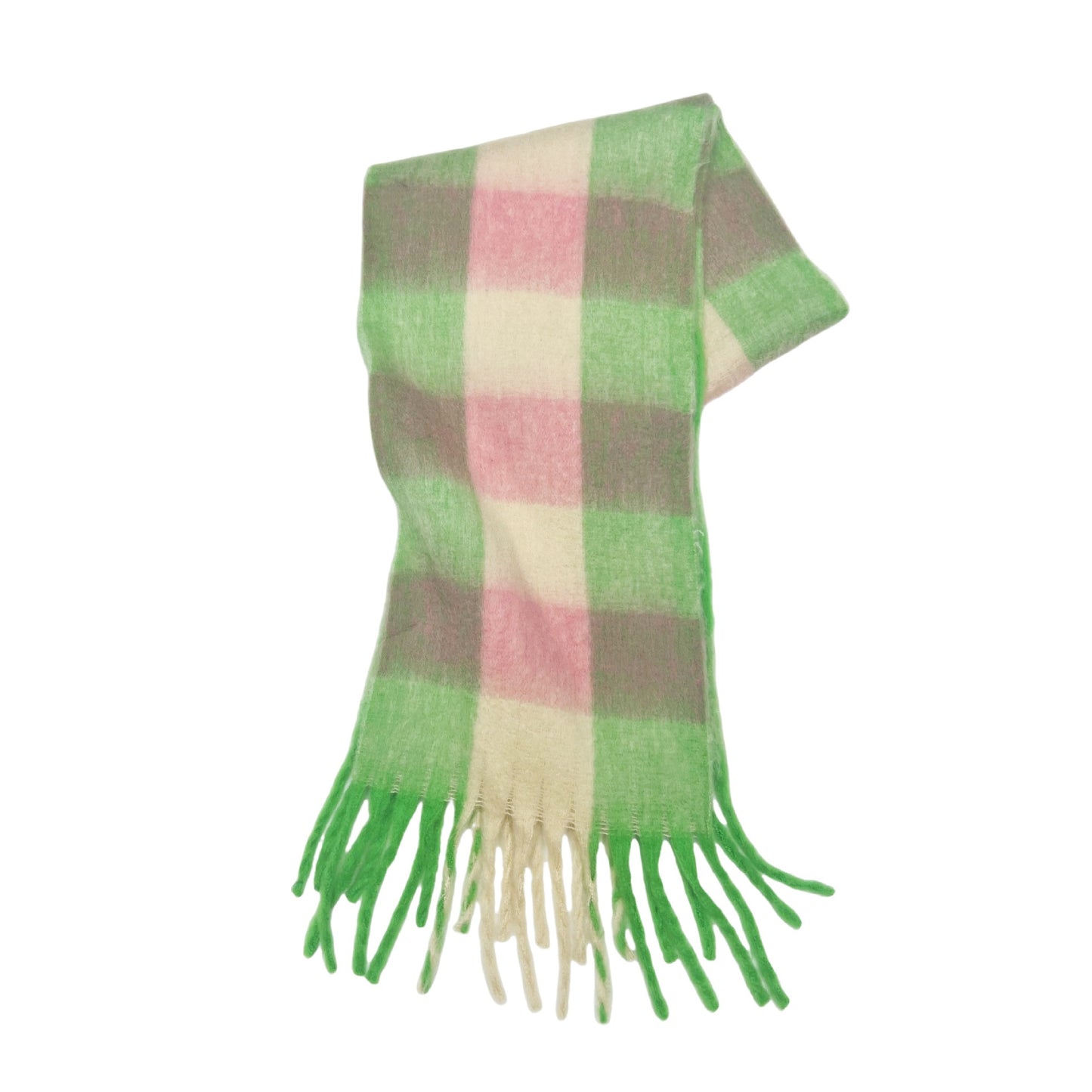 High Grade Color Plaid Scarf Women Winter Warm Scarf Mohair Thickened Scarf Shawl One Size Multi64