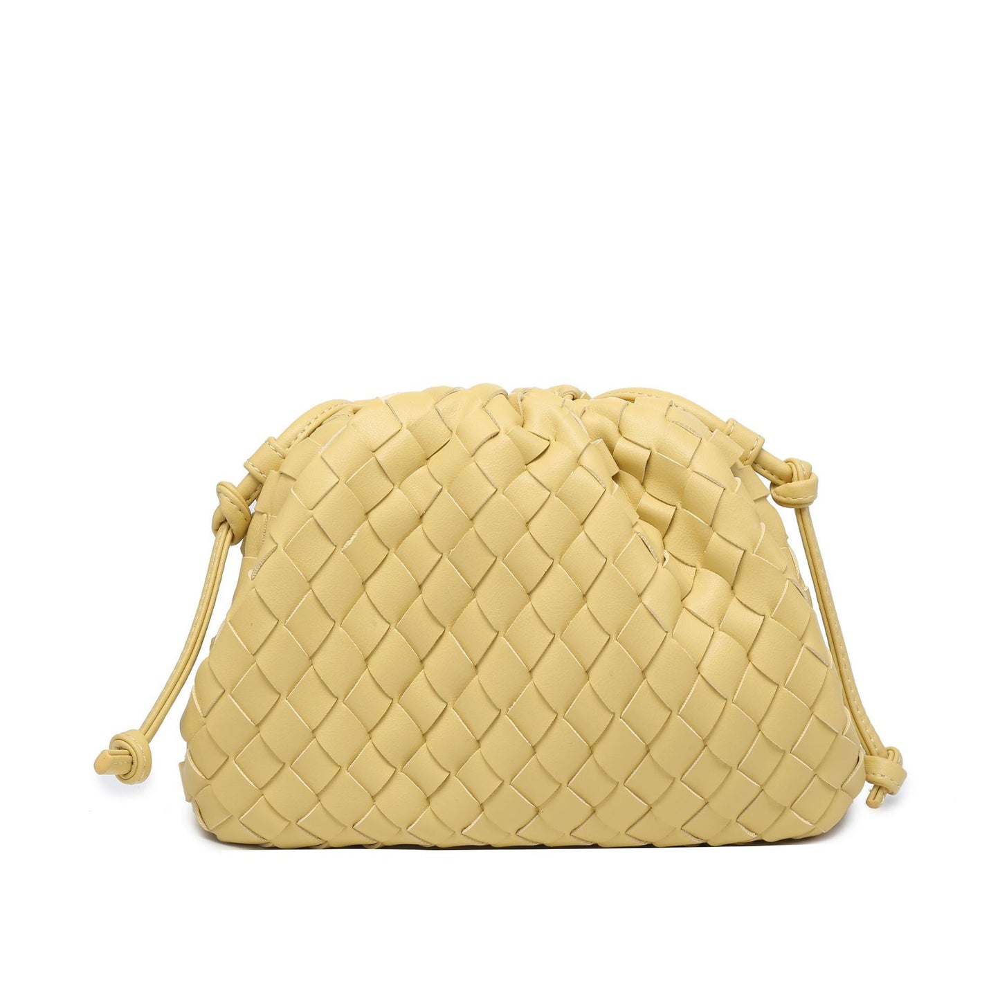 Large Quantity Woven Cloud Bag One Shoulder Clip Bag Special Interest Design Bag One Size Pale Yellow