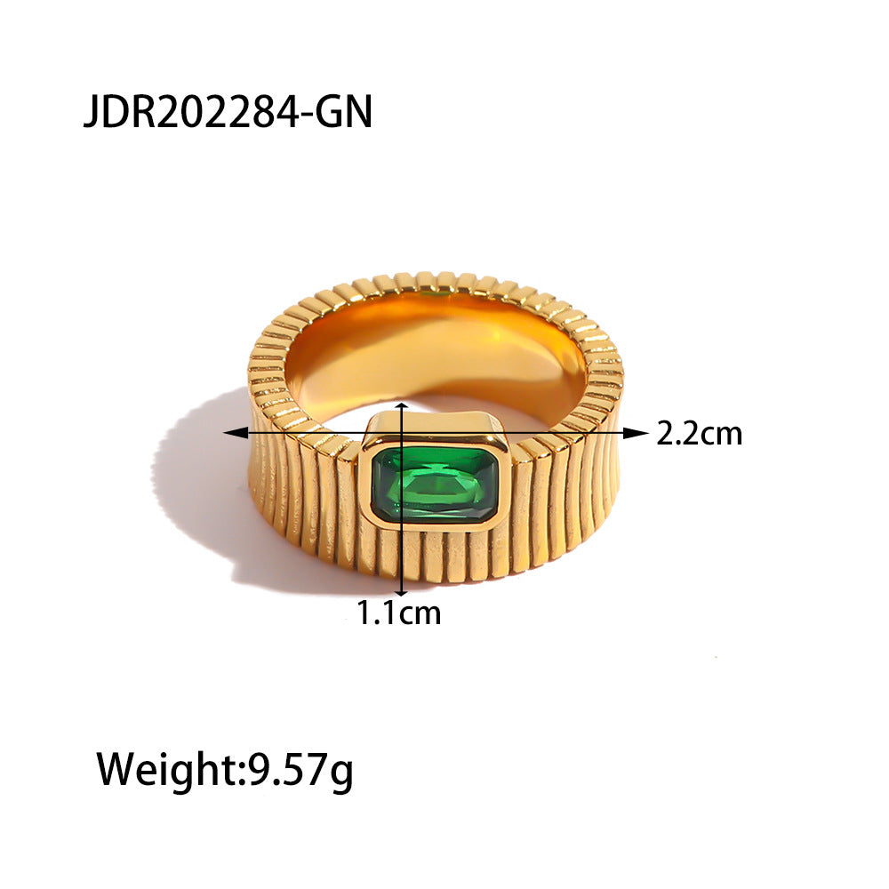 Stainless Steel Diamond Ring 18K Gold Plated Internet Celebrity Ring Couple Ring Ring Ornament Women Rings JDR202284-GN