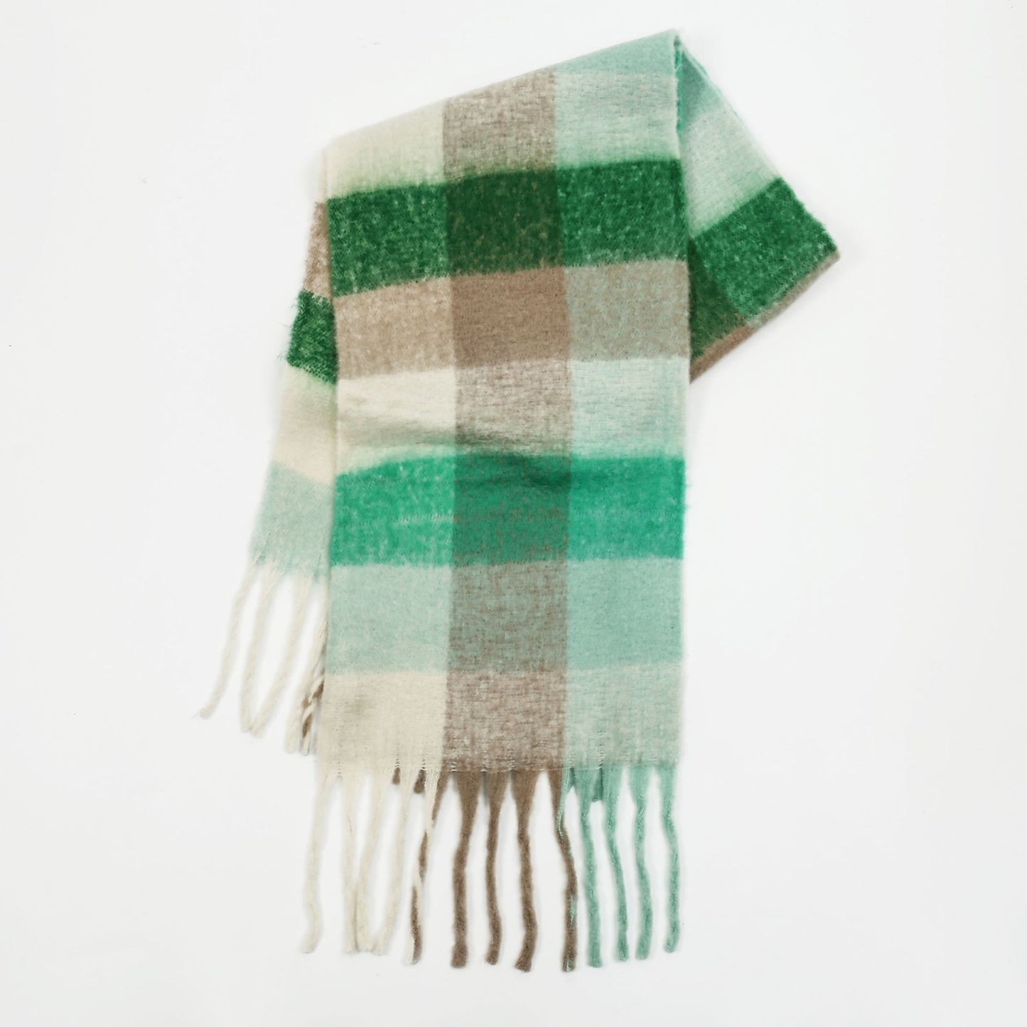 Plaid Scarf Women Mohair Korean Tassel Couple Thickened Shawl One Size No. 45