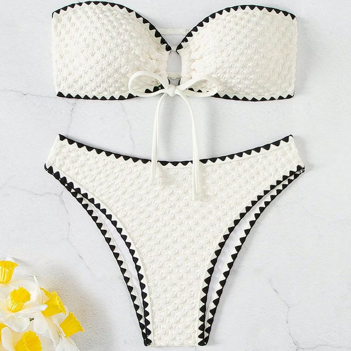 Bikini Swimsuit Sexy Split White Women Swimsuit Bikini Printed Swimming Sets