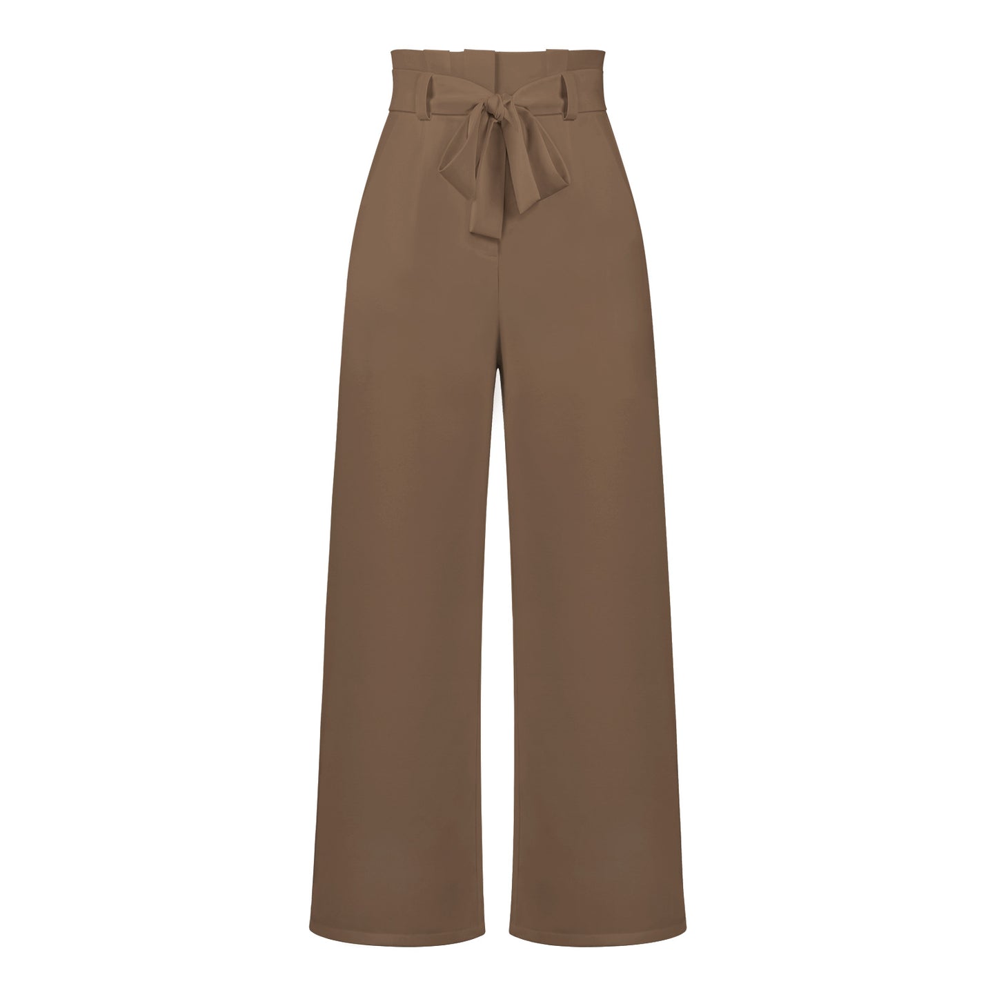 Work Pant Casual All Matching Wide Leg Trousers Belt Commuting Pants Summer Khaki-Khaki